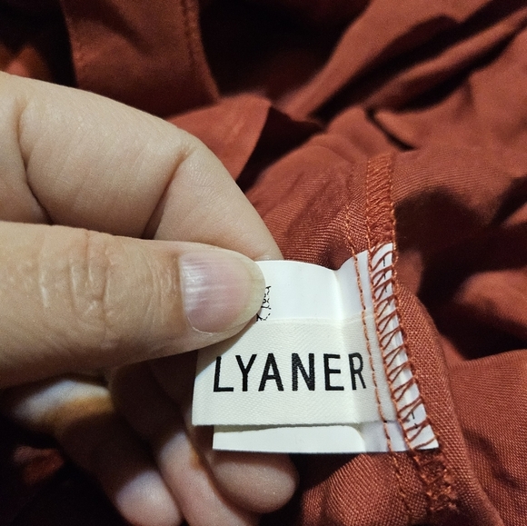 Lyaner Button front layer blouse Rust Size M - Picture 5 of 7